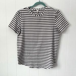LULULEMON Love Crewneck T-Shirt in Yachtie Stripe White Black size 8